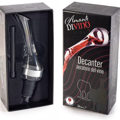 Dop decantor "Amante di vino"pentru sticla de vin in cutie cadou