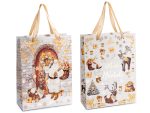 Sacosa cadou craciun cu manere din satin- 1 buc