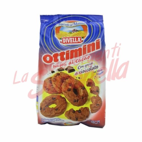 Biscuiti Divella "Ottimini" de cacao cu bucati de ciocolata 400 g