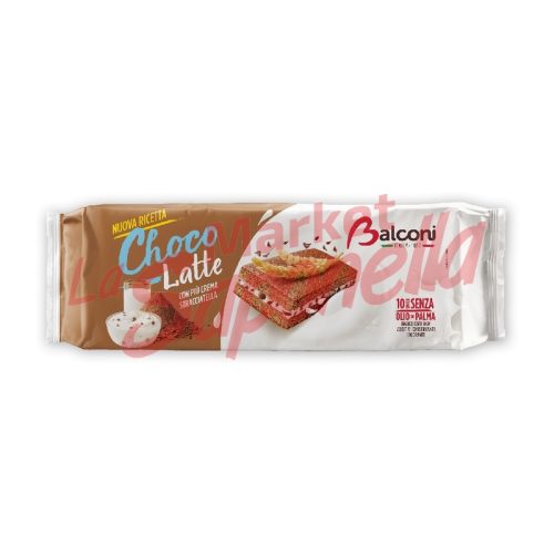Prajitura Balconi de cacao cu umplutura de lapte si bucati de ciocolata extra 300 g-10 bucati