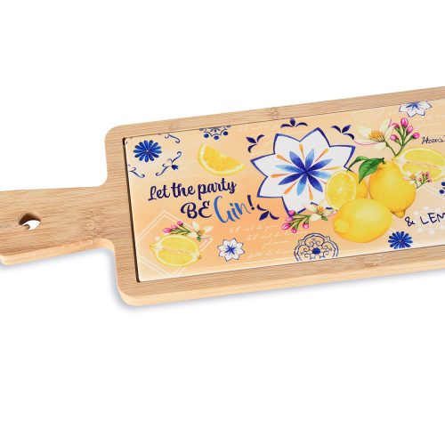 Tocator lemn cu decor ceramica