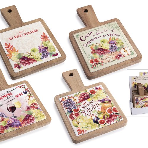 Tocator din lemn de salcam si blat ceramic -1 buc