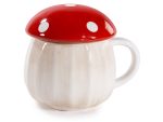 Cană ceramică în formă de ciupercă de 600 ml cu capac