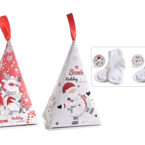 Cutie cadou de Craciun "Snow Holiday"cu crema talpi si sosete 1buc