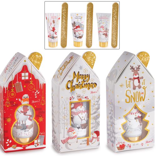 Cutie cadou "Snowholiday"cu crema maini si pila unghii(diverse arome) 40ml