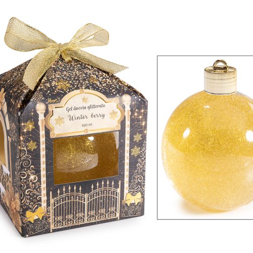 Cutie cadou crăciun cu gel de duș cu sclipici 500 ml