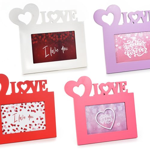 Rama foto colorata din lemn cu decor Love -1buc