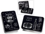 Cutie metalica "Wine lover" cu 3 accesorii somelier pentru vin
