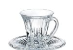 Set 6 cescute ceai cu farfuriute Wellington din cristal de Bohemia