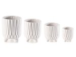 Set de 4 vaze din ceramică albă lucioasa