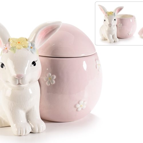 Bol din ceramica sub forma de ou cu iepuras