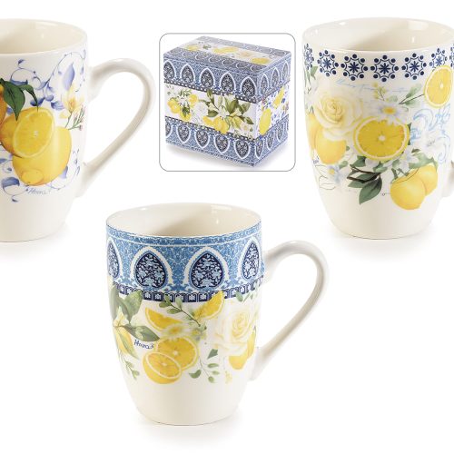 Cana ceramica cu decoratiuni cu citrice 350ml-1 buc