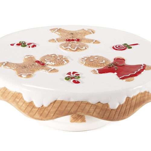 Suport alimentar ceramic cu biscuiți în relief