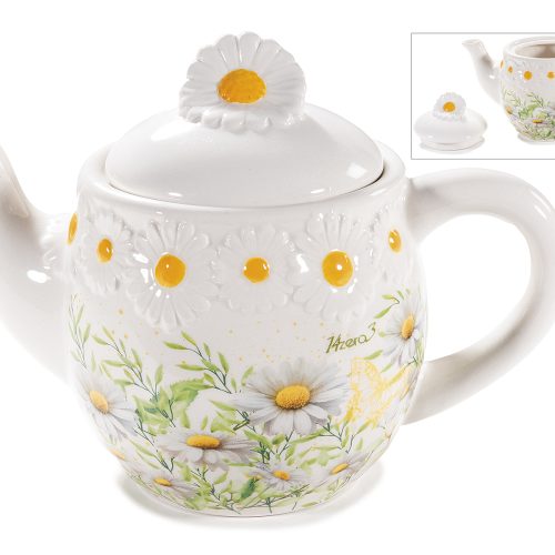 Ceainic ceramic cu margarete in relief 650ml