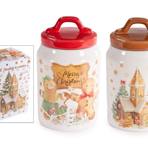 Borcan ceramic alimentar cu decoratiuni turata dulce -1buc
