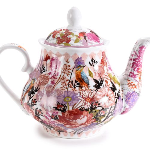 Ceainic de portelan cu ​​decoratiuni florale 1l