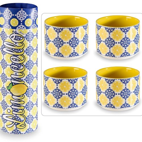 Cutie cadou cu 4 pahare din portelan "Limoncello"