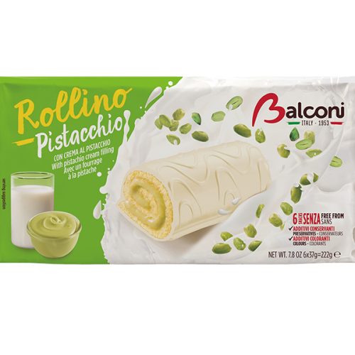Mini rulada Balconi cu fistic 222g 6 bucati