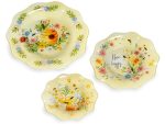Set de 3 farfurii din sticla cu decoratiuni "BeeHoney"