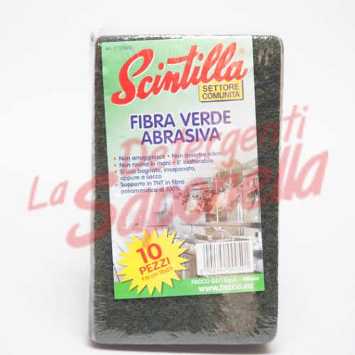 Burete Scintilla fibra verde abraziva 15 X25 cm - 1 bucata