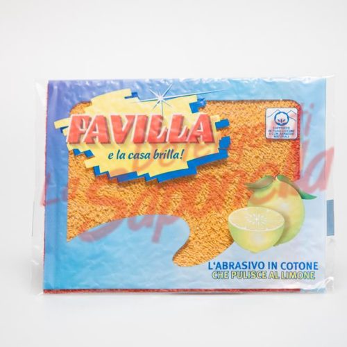 Laveta abraziva Favilla din bumbac cu lamaie