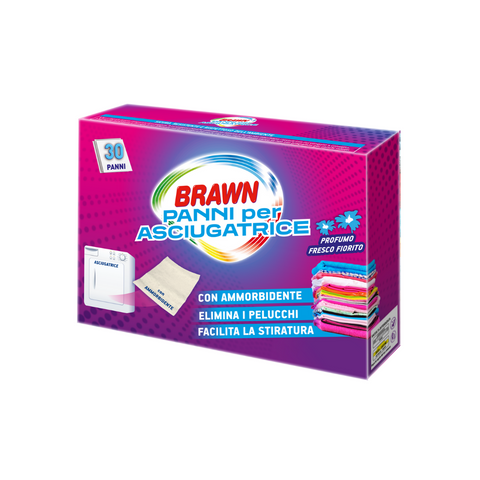 Servetele Brawn cu balsam pentru uscatorul de rufe 30 buc