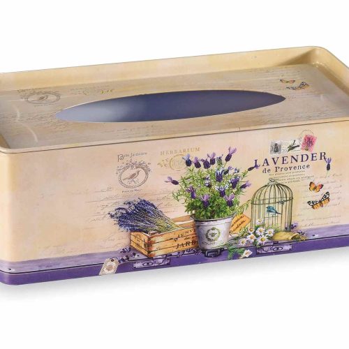 Suport metalic dreptunghiular pentru șervețele cu decorațiuni lavandă