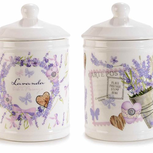Borcan alimentar din ceramică cu tematică lavandă-1buc