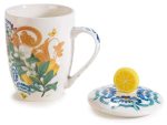 Cana de portelan cu citrice capac decorat de 300 ml