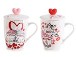 Cana de portelan gnom capac inima 350ml 1buc