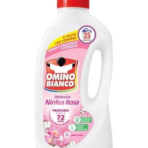 Detergent lichid Omino Bianco cu nufar roz 1400 ml - 35 spalari
