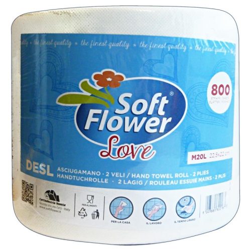 Hartie Soft Flower Love multiple utilizari 2 straturi 800 coli