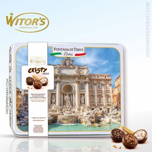 Praline de ciocolata Witor's Roma "Fontana di Trevi"cu crema de cereale cutie metalica 190gr