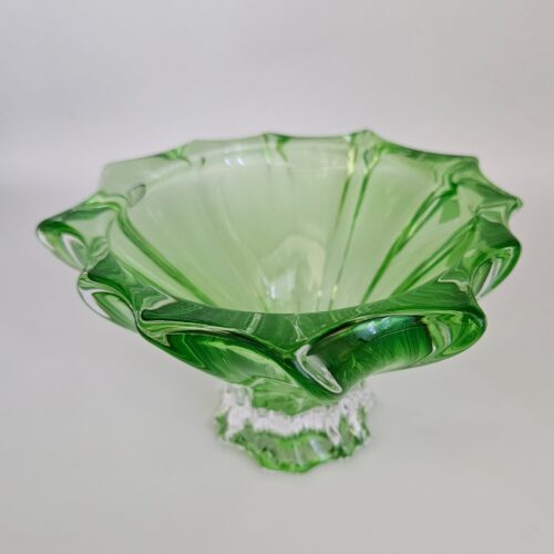 Bol cristalin Bohemia Plantica Verde 15cm