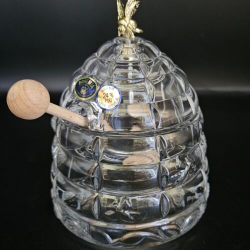 Recipient pentru miere din cristal de Bohemia 12cm